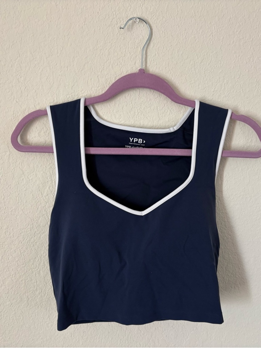 YPB Navy Contrast-Trim Tank Top - Picture 2 of 5
